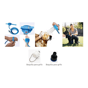 Manguera Con Guante Cepillo Para Baño De Mascota - Ps