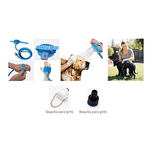 Manguera Con Guante Cepillo Para Baño De Mascota - Ps