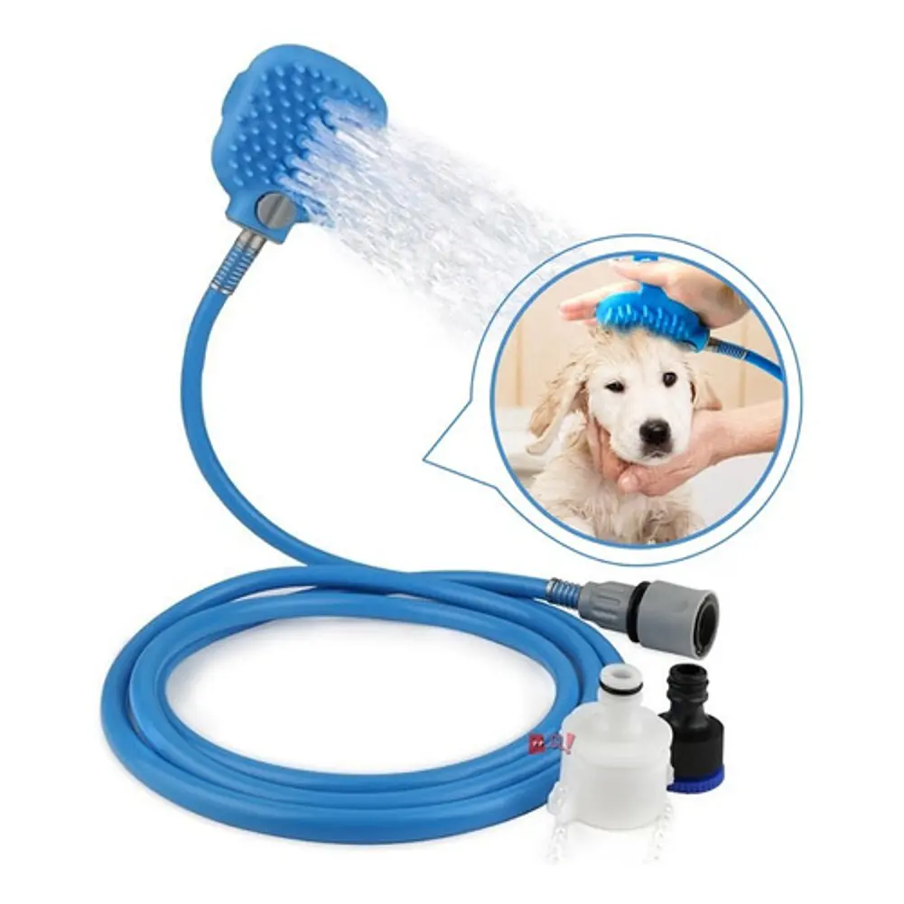 Manguera Con Guante Cepillo Para Baño De Mascota - Ps 4