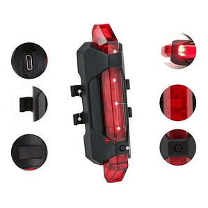 Luz Led Para Bicicletas Seguridad Recargable 50 Lúmenes - Ps
