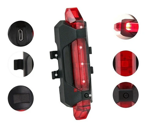 Luz Led Para Bicicletas Seguridad Recargable 50 Lúmenes - Ps