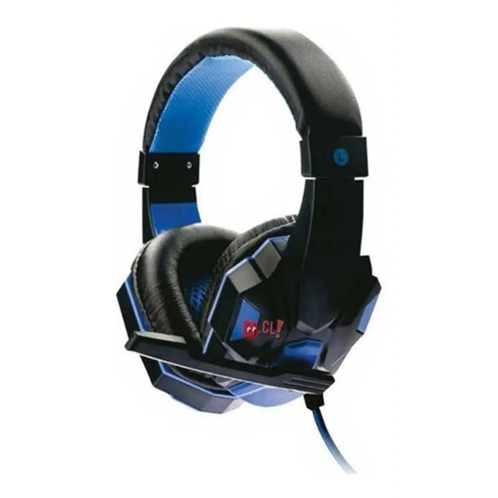 Audífonos Gamer Con Led Azul Conector 3,5mm Audio Y Mic - Ps 1