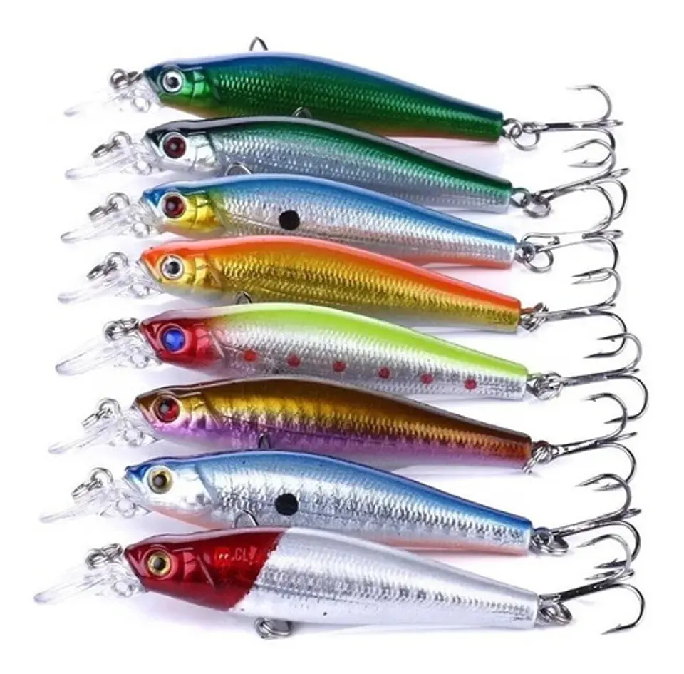Señuelos De Pesca De 8cms Corvina Kit 10 Unidades - Ps 1