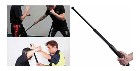 Bastón Retráctil Defensa Personal 50cm De 3 Cuerpos - Ps