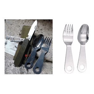 Set De Navaja Camping Con Cuchara Y Tenedor - Ps