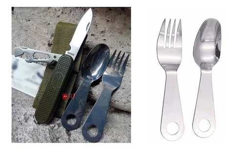Set De Navaja Camping Con Cuchara Y Tenedor - Ps