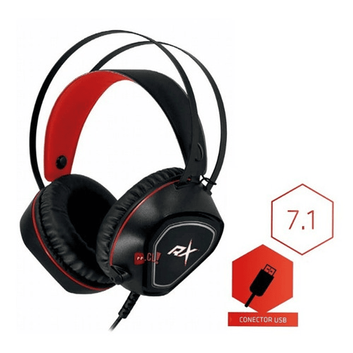 Audífonos Gamer 7.1 Conexión 3,5mm Y Usb Led Rojo - Ps 1