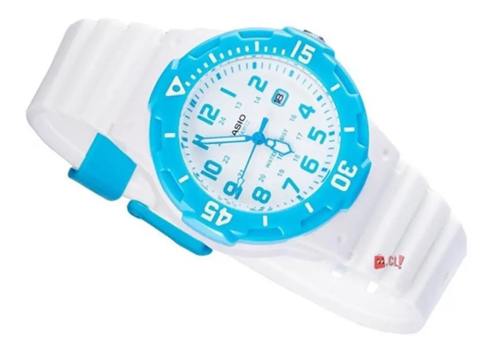 Reloj Casio Análogo Blanco Con Celeste 200h-2bv - Ps 3