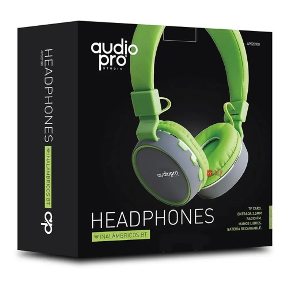 Audífonos Con Conexión Bluetooth Y Auxiliar Color Verde - Ps 2