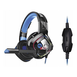 Audífonos Gamer Conector 3,5mm Doble Y Usb Led Azul - Ps
