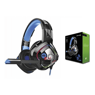 Audífonos Gamer Conector 3,5mm Doble Y Usb Led Azul - Ps