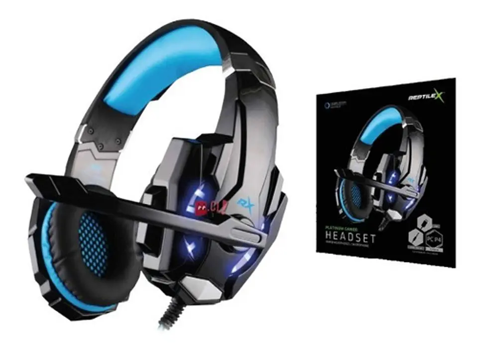 Audífonos Platinum Gamer Conector 3,5mm Y Usb Led Azul - Ps 2