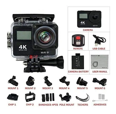 Cámara Deportiva 4k Con Wifi Sumergible 30mts Ultra - Ps