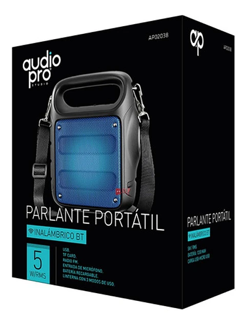 Parlante Bluetooth Con Iluminación Rojo 5w Rms Portátil - Ps