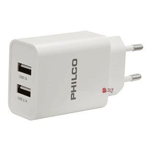 Cargador Doble Usb Carga Rápida + Cable Tipo C Blanco - Ps