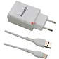 Cargador Doble Usb Carga Rápida + Cable Tipo C Blanco - Ps - Miniatura 2