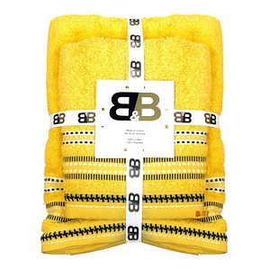 Juego De Dos Toallas Turcas Amarillo/diseño B&b Kitchen - Ps