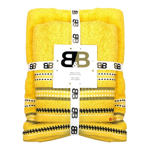 Juego De Dos Toallas Turcas Amarillo/diseño B&b Kitchen - Ps