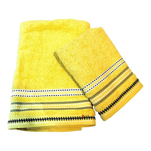 Juego De Dos Toallas Turcas Amarillo/diseño B&b Kitchen - Ps