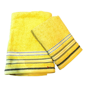Juego De Dos Toallas Turcas Amarillo/diseño B&b Kitchen - Ps