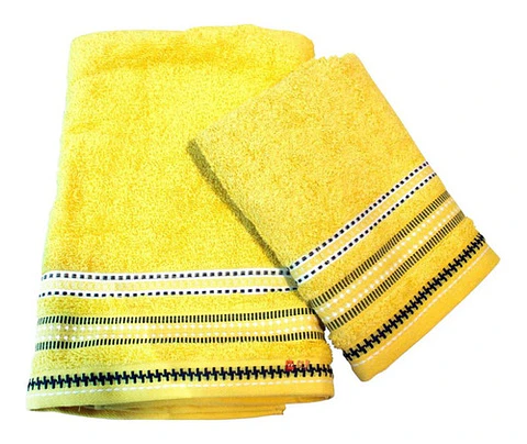 Juego De Dos Toallas Turcas Amarillo/diseño B&b Kitchen - Ps