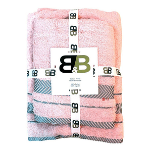 Juego De Dos Toallas Turcas Rosado/diseño B&b Kitchen - Ps