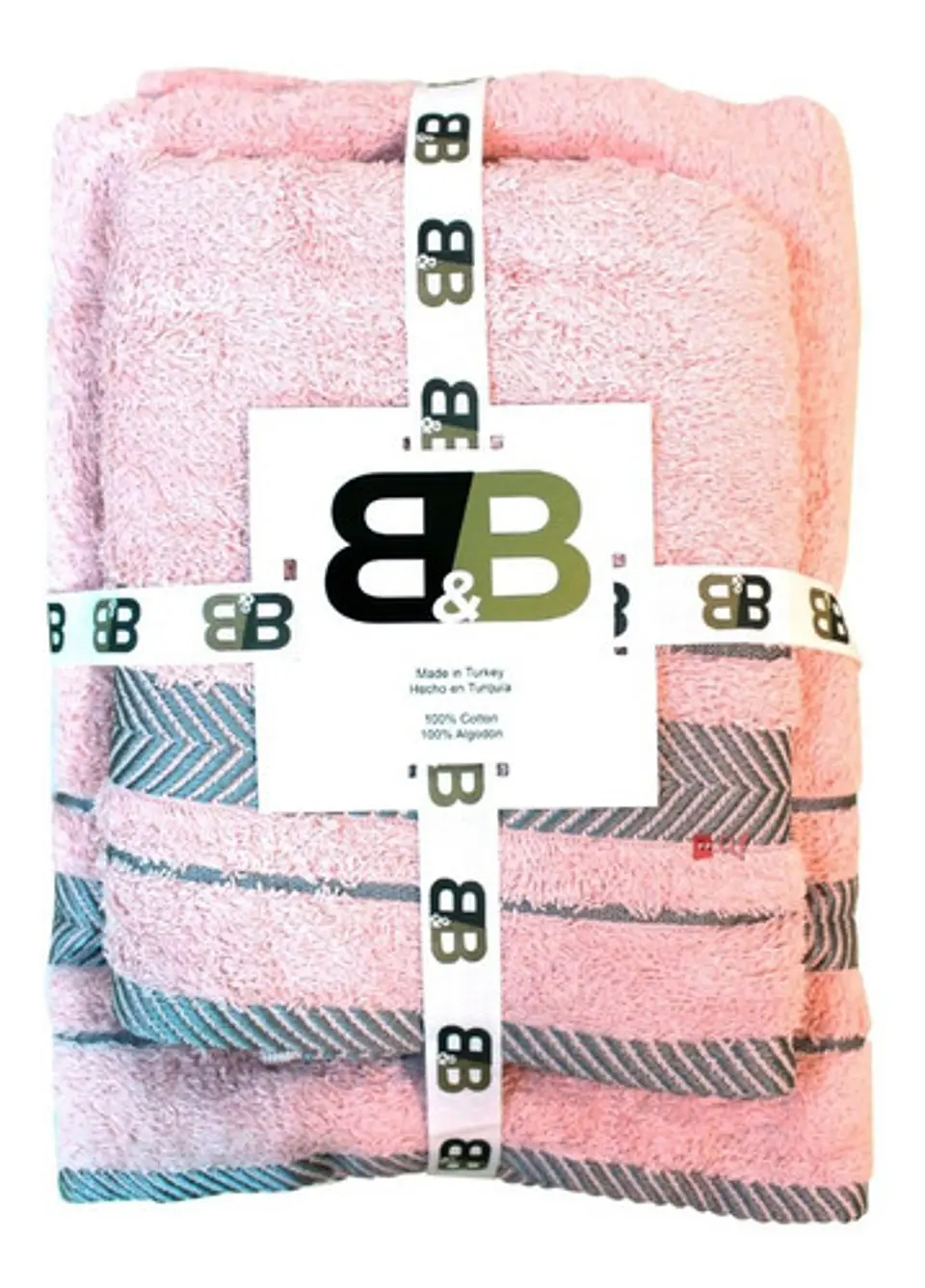 Juego De Dos Toallas Turcas Rosado/diseño B&b Kitchen - Ps 1
