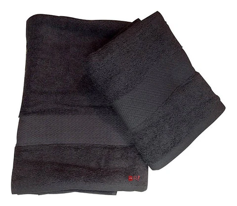 Juego De Dos Toallas Turcas Gris Grafito B&b Kitchen - Ps