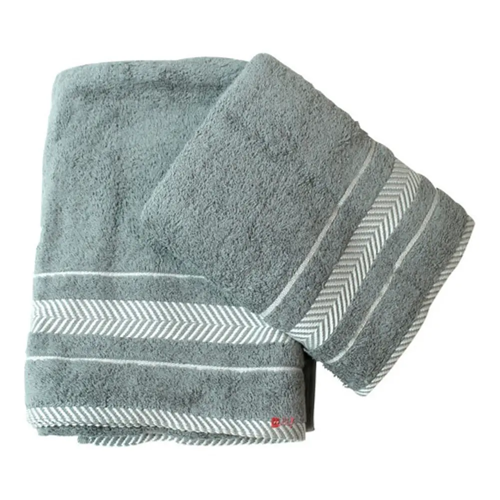 Juego De Dos Toallas Turcas Gris/blanco B&b Kitchen - Ps 2