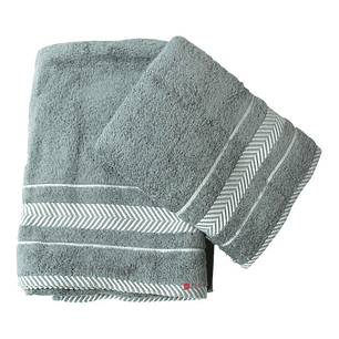 Juego De Dos Toallas Turcas Gris/blanco B&b Kitchen - Ps