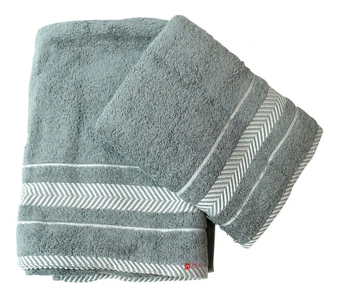 Juego De Dos Toallas Turcas Gris/blanco B&b Kitchen - Ps