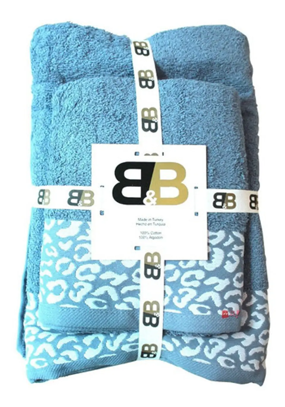 Juego De Dos Toallas Turcas Azul/diseño B&b Kitchen - Ps 1