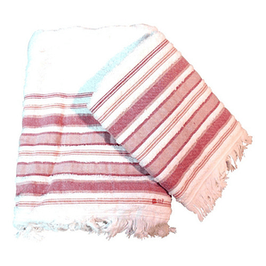 Juego De Dos Toallas Turcas Rosa/blanco B&b Kitchen - Ps
