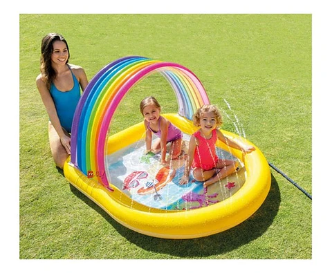 Piscina Arcoiris Inflable Con Chorritos Intex - Ps