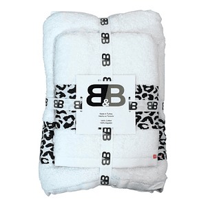 Juego De Dos Toallas Turcas Blanco/diseño B&b Kitchen - Ps