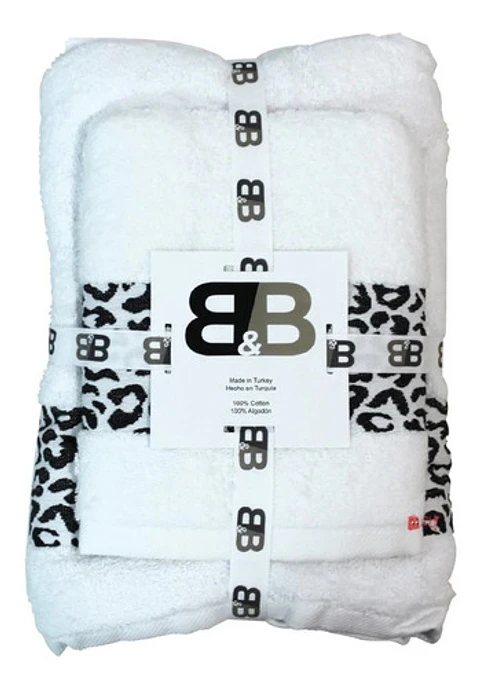 Juego De Dos Toallas Turcas Blanco/diseño B&b Kitchen - Ps