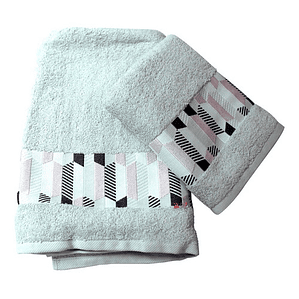 Juego De Dos Toallas Turcas Gris/diseño B&b Kitchen - Ps