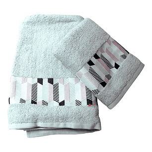 Juego De Dos Toallas Turcas Gris/diseño B&b Kitchen - Ps