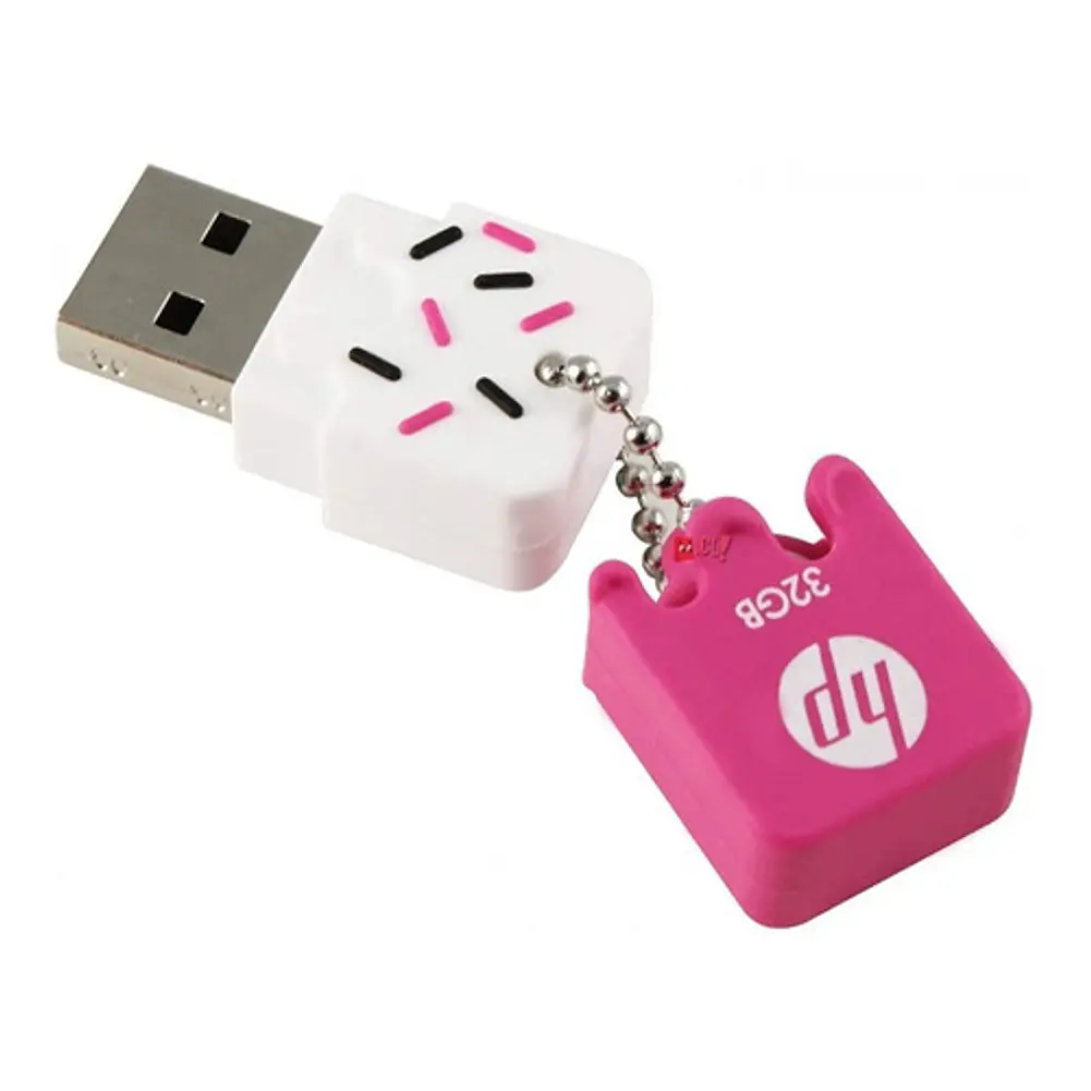 Pendrive Hp 32gb Diseño Pastel Rosado Llavero - Ps 2