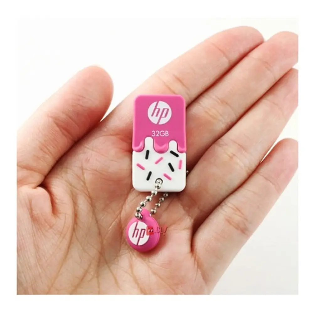 Pendrive Hp 32gb Diseño Pastel Rosado Llavero - Ps 3