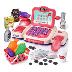 Juguete Caja Registradora Supermercado Rosada - Ps