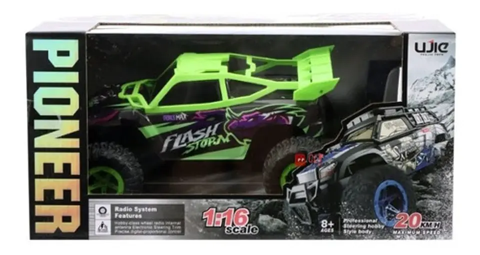 Jeep A Control Remoto 1:16 Recargable 20k/h Verde - Ps 4