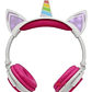 Audífonos Unicornio Niños Rainbows Sound Led Rosado - Ps - Miniatura 1