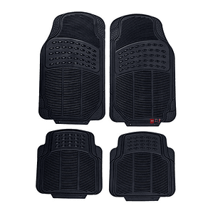 Pisos De Goma Para Piso 4 Piezas Negro - Ps