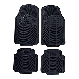 Pisos De Goma Para Piso 4 Piezas Negro - Ps