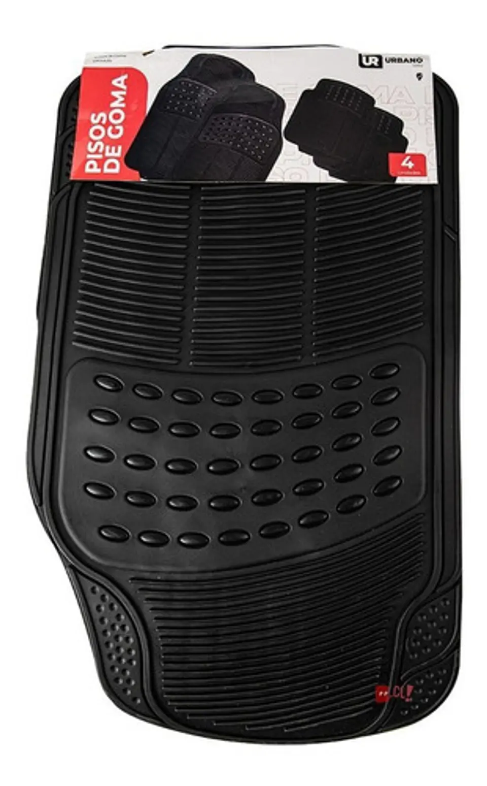Pisos De Goma Para Piso 4 Piezas Negro - Ps 4