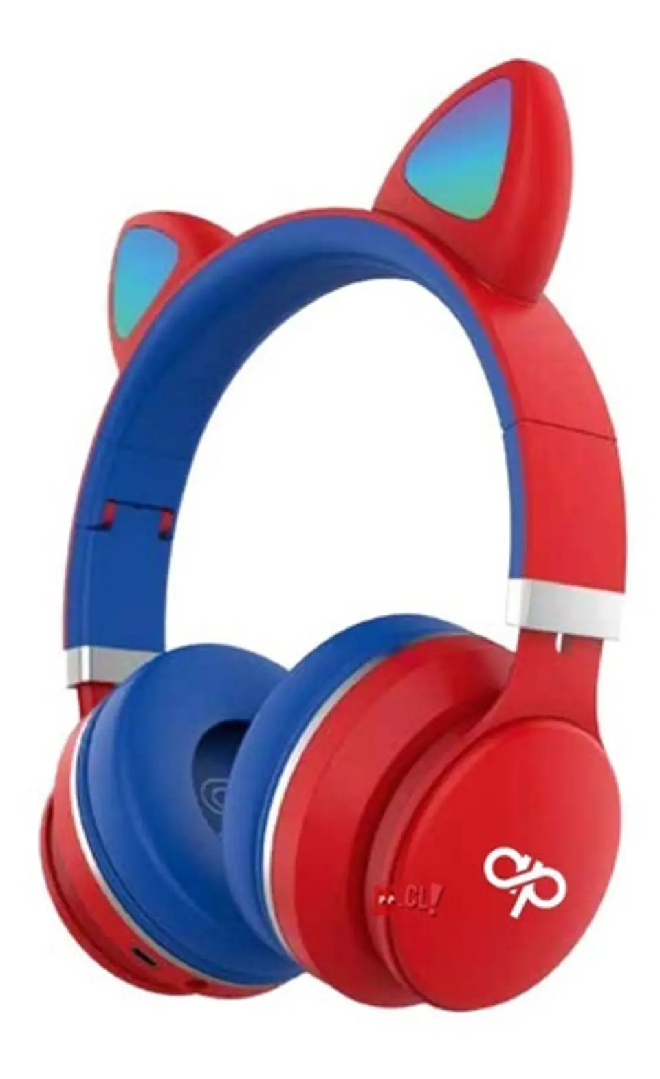 Audífonos Para Niños Bluetooh Con Orejas Led Color Rojo - Ps 1