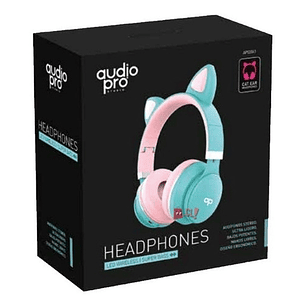 Audífonos Para Niños Bluetooh Con Orejas Led Color Rojo - Ps