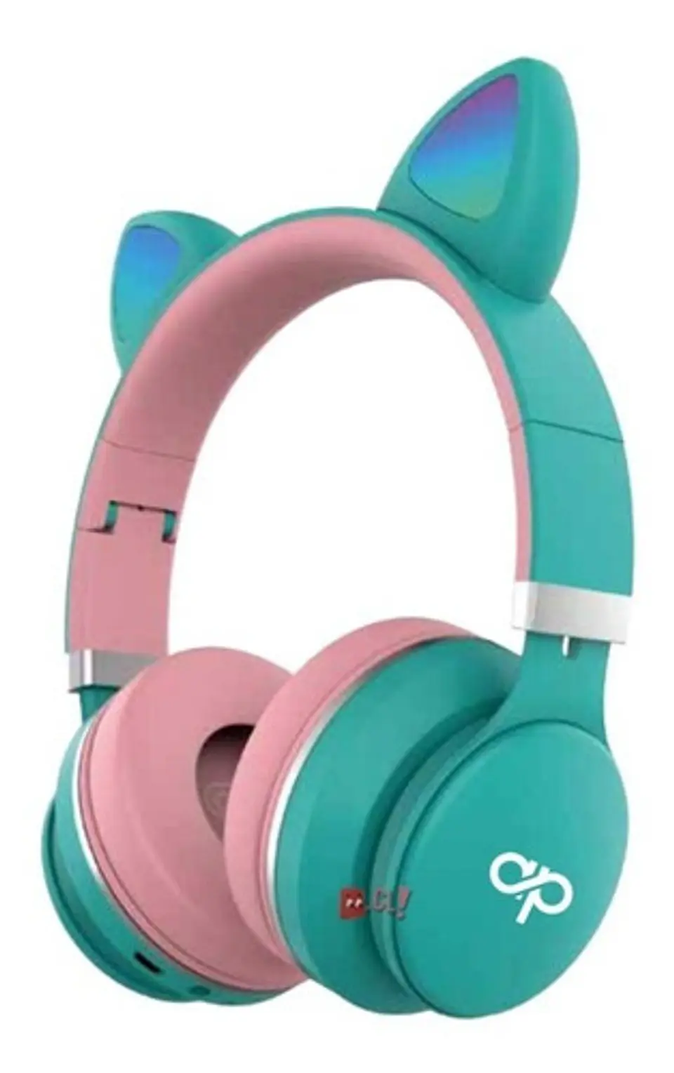 Audífonos Para Niños Bluetooh Con Orejas Led Turquesa - Ps 1