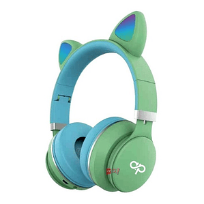 Audífonos Para Niños Bluetooh Con Orejas Led Verde - Ps
